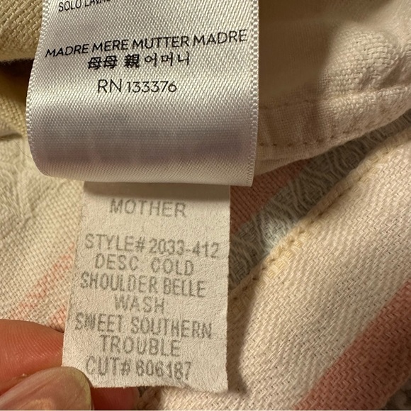 MOTHER Off the Shoulder Belle Top in Sweet Southern Trouble Pastel Stipe - Picture 10 of 13